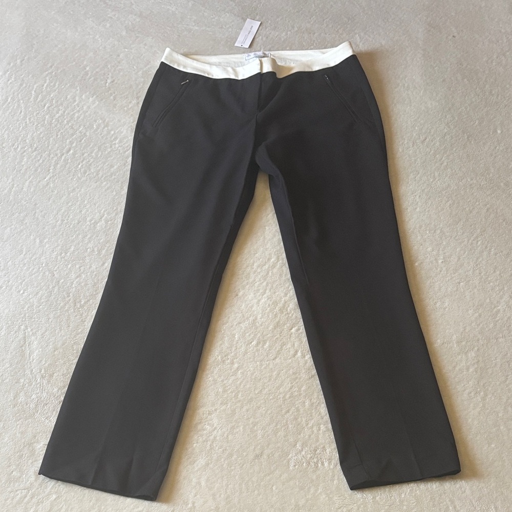 New York & Company Stretch Low Rise Ankle Pants with White Waistband